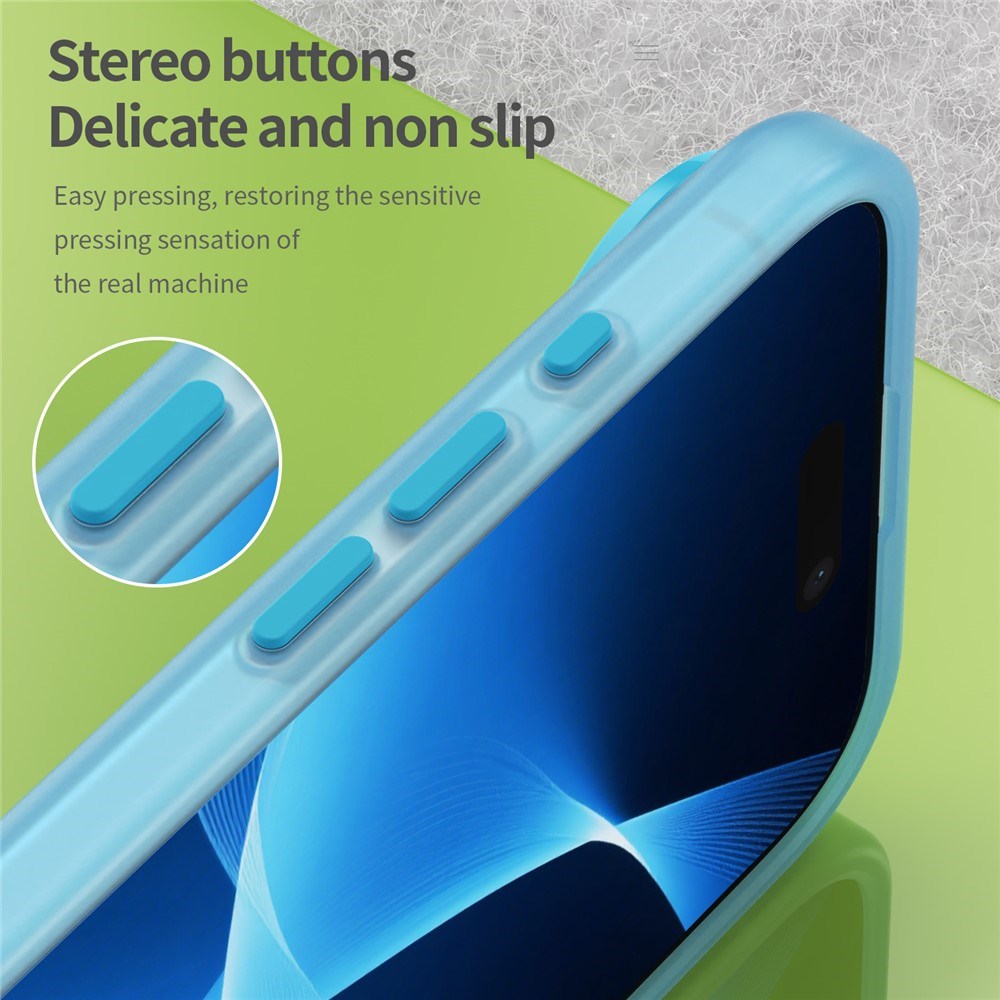 EIDERWOOD iPhone Air Hybrid Plast Deksel – MagSafe Kompatibel – Matt Gjennomsiktig / Blå