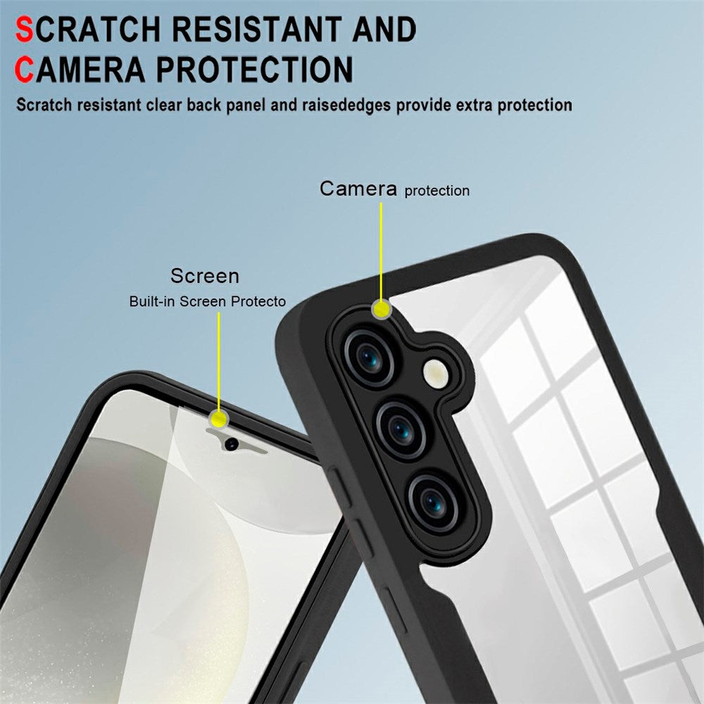 EIDERWOOD Samsung Galaxy S25 FE 2-i-1 Plast Deksel m. Innebygd Skjermbeskyttelse - Svart