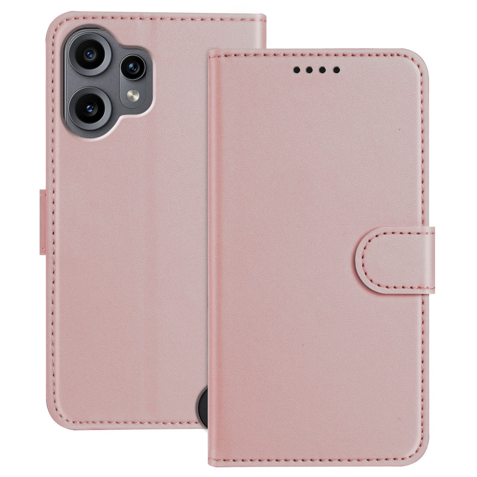 Nothing CMF Phone 2 Pro EIDERWOOD Kunstlær Flip Deksel m. Kortholder - Rose Gold