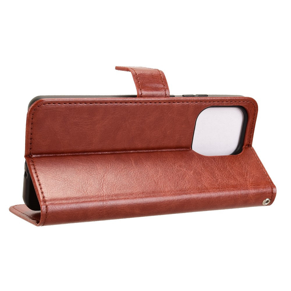 EIDERWOOD Motorola Moto G86 Power Kunstskinn Flip Deksel med Kortholder & Ståfunksjon - Brun