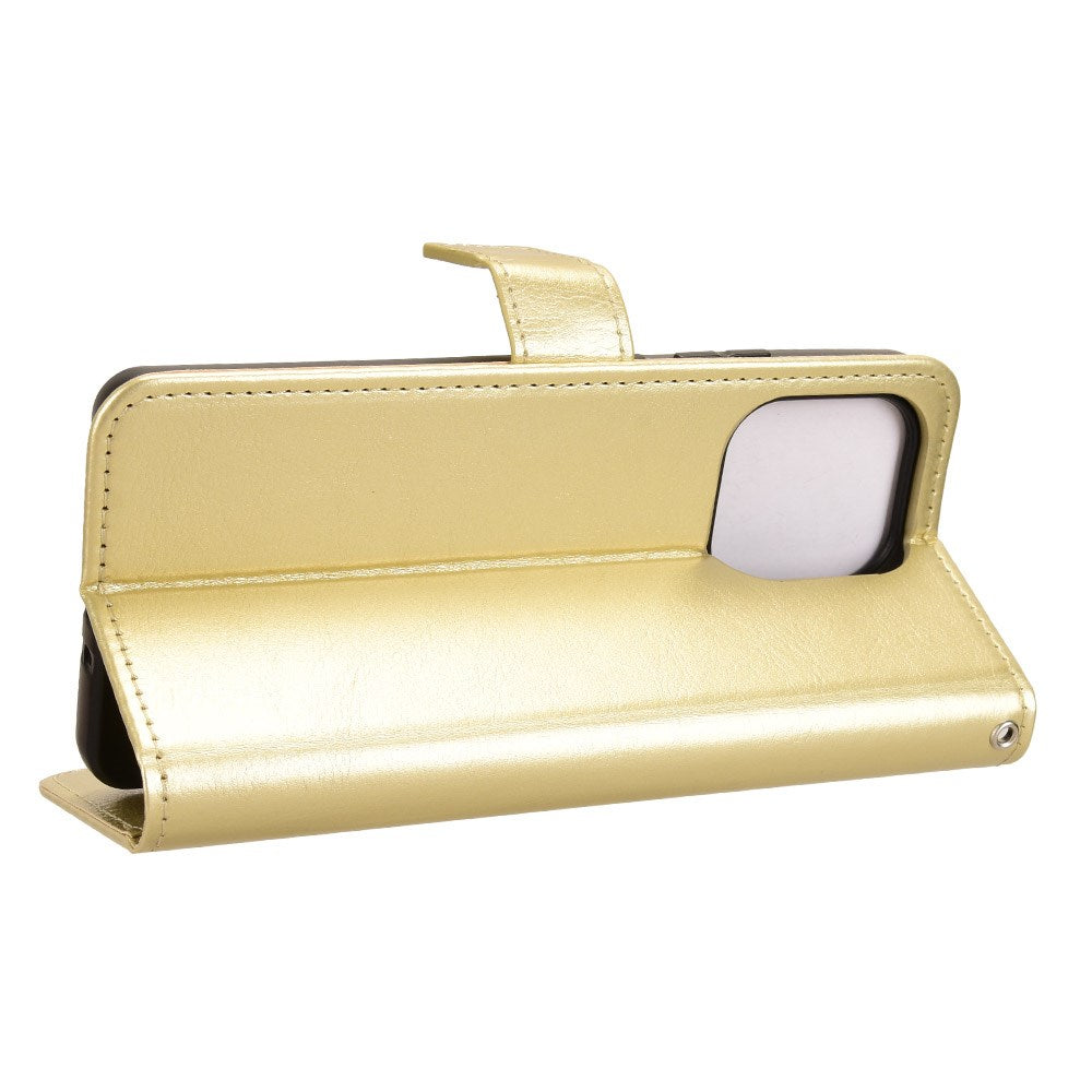 EIDERWOOD Motorola Moto G86 Power Kunstskinn Flip Deksel med Kortholder & Ståfunksjon - Gull