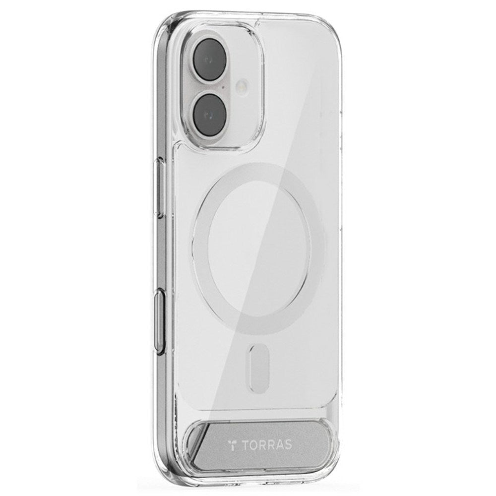TORRAS iPhone 17 Pstand Hybrid Deksel m. Kickstand - MagSafe Kompatibel - Gjennomsiktig