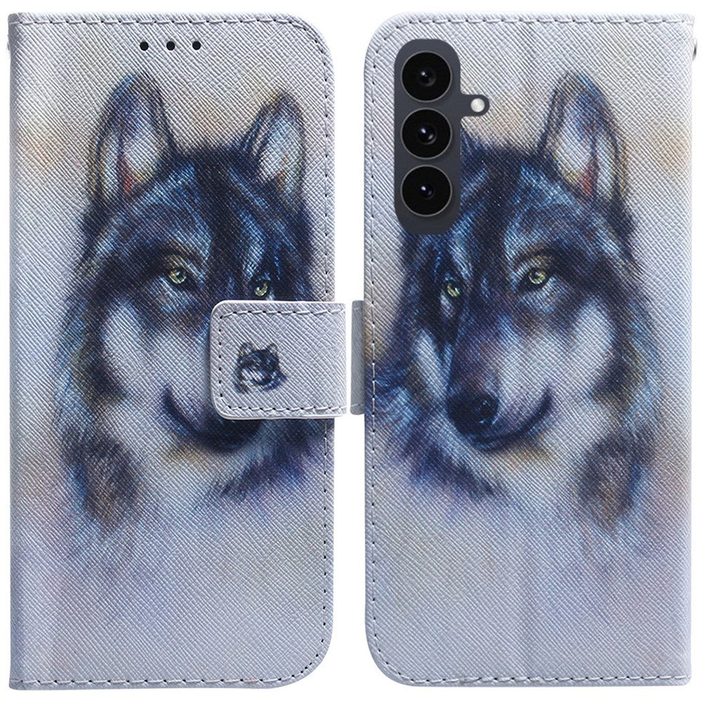 EIDERWOOD Samsung Galaxy S25 FE Kunstskinn Flip Deksel m. Motiv - Ulv