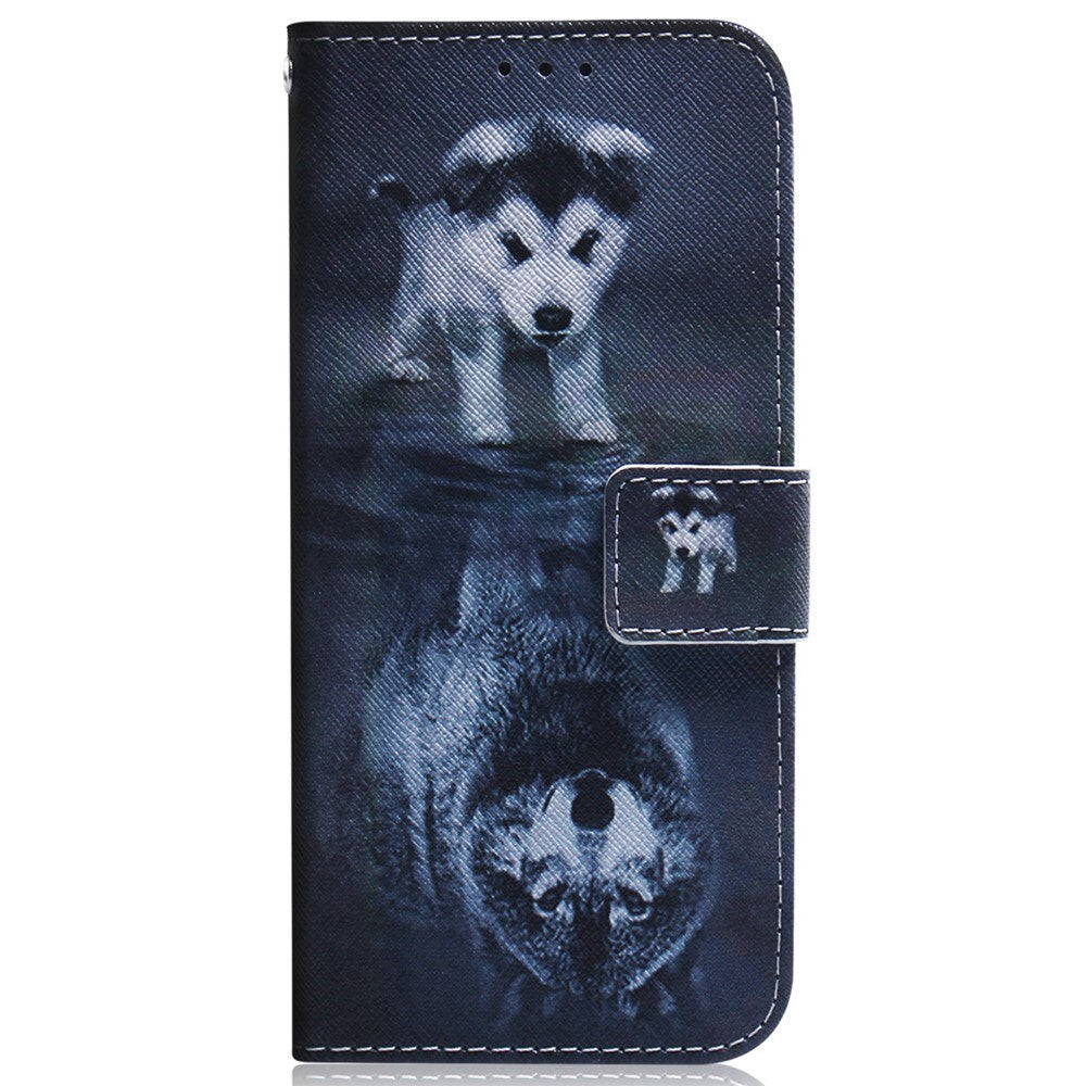 EIDERWOOD Samsung Galaxy S25 FE Kunstskinn Flip Deksel m. Motiv - Hund / Ulv