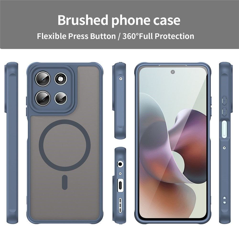 EIDERWOOD Motorola Moto G56 Hybrid Plast Deksel - MagSafe Kompatibel - Blå