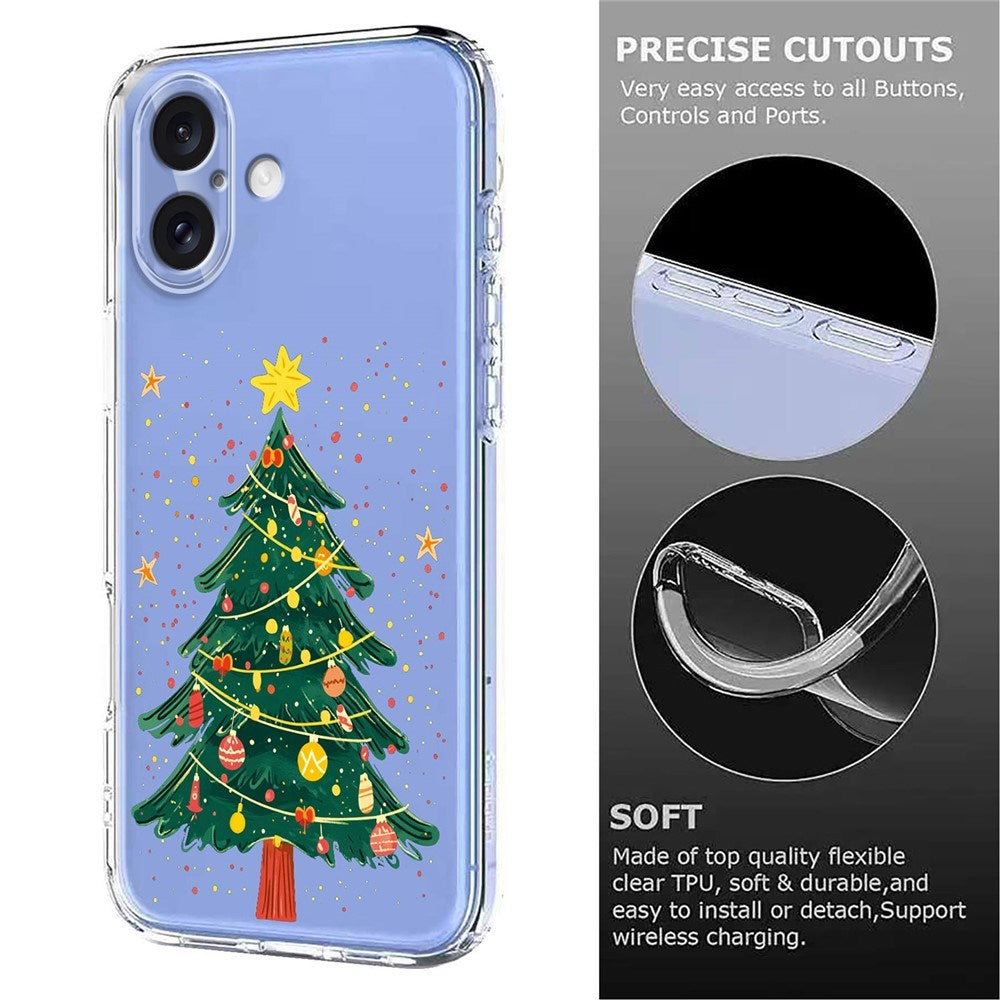 EIDERWOOD iPhone 17 Fleksibelt Plast Juledeksel med Motiv - Gjennomsiktig / Juletre