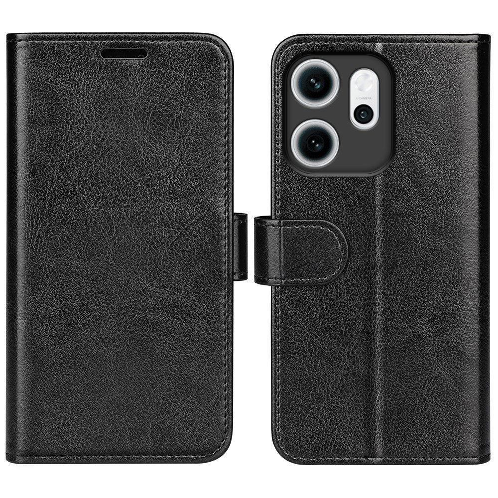 Oppo Reno 14 F (5G) EIDERWOOD Faux Leather Flip Deksel med Kortholder - Svart
