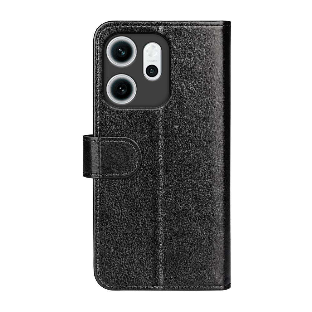 Oppo Reno 14 F (5G) EIDERWOOD Faux Leather Flip Deksel med Kortholder - Svart
