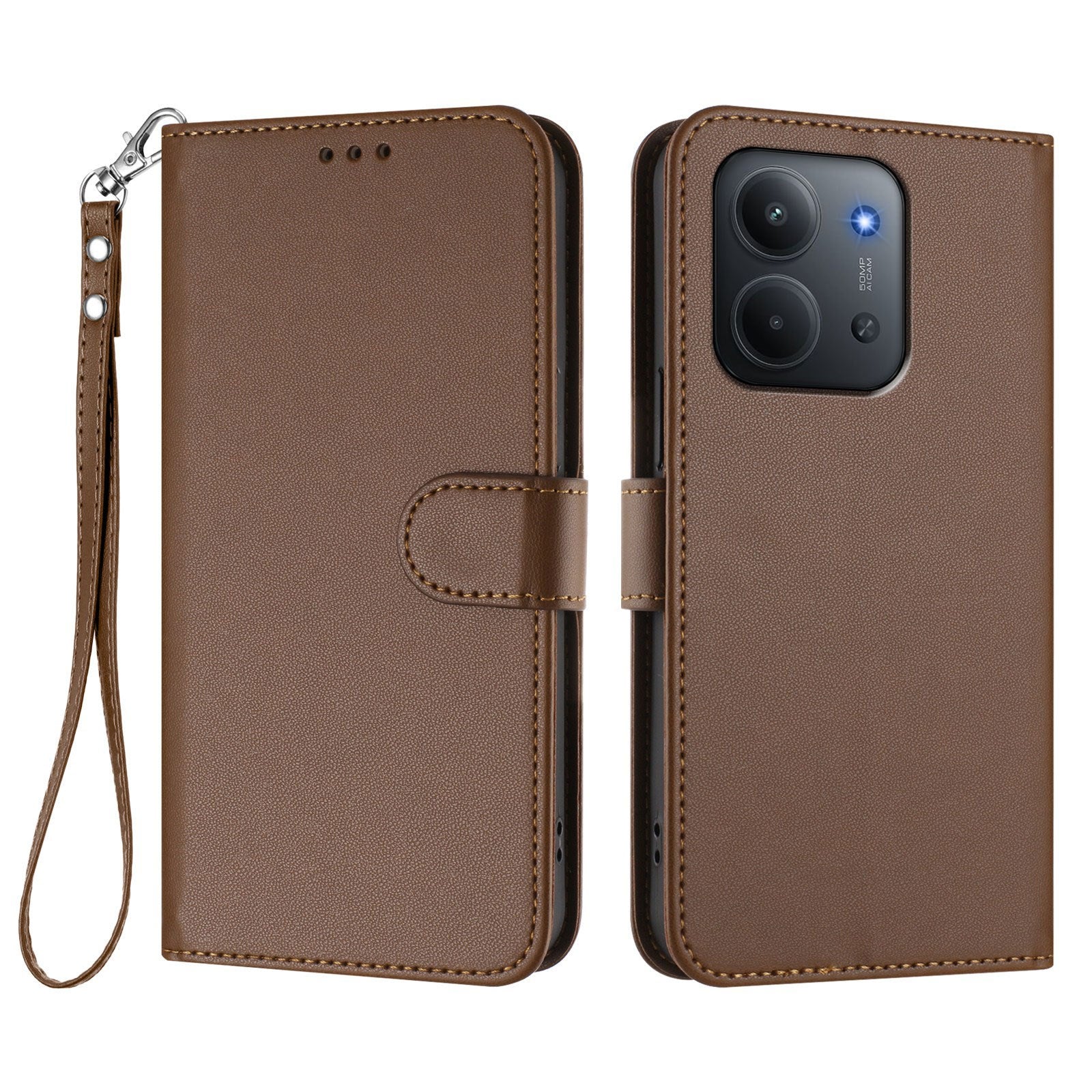 Xiaomi Redmi 15C (5G) / (4G) EIDERWOOD Flipdeksel med Kortholder & Stativfunksjon - Brun