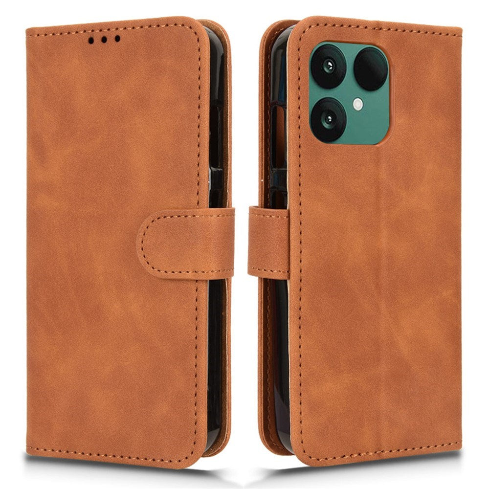 Fairphone 6 EIDERWOOD Kunstskinn Flip Deksel m. Kortholder & Stativfunksjon – Brun