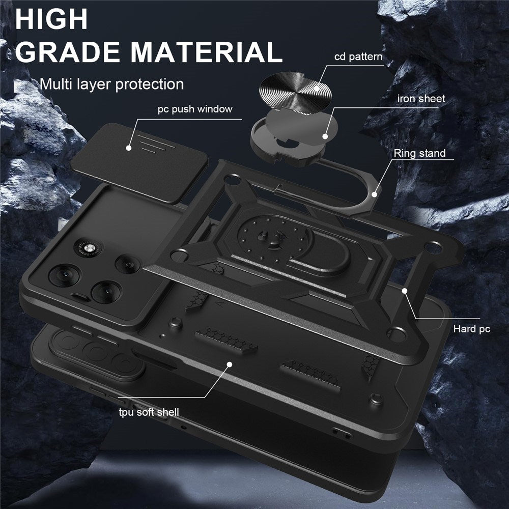 EIDERWOOD Motorola Moto G56 Hybrid Håndverker Deksel m. Kickstand & Cam Slider - Grønn