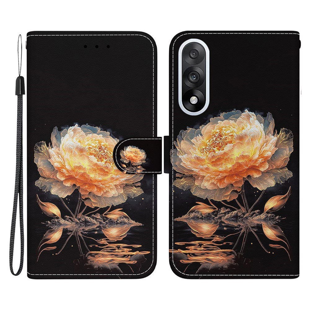 EIDERWOOD OnePlus Nord 5 Kunstskinn Flip Deksel med Kortholder & Stropp – Gullpeon