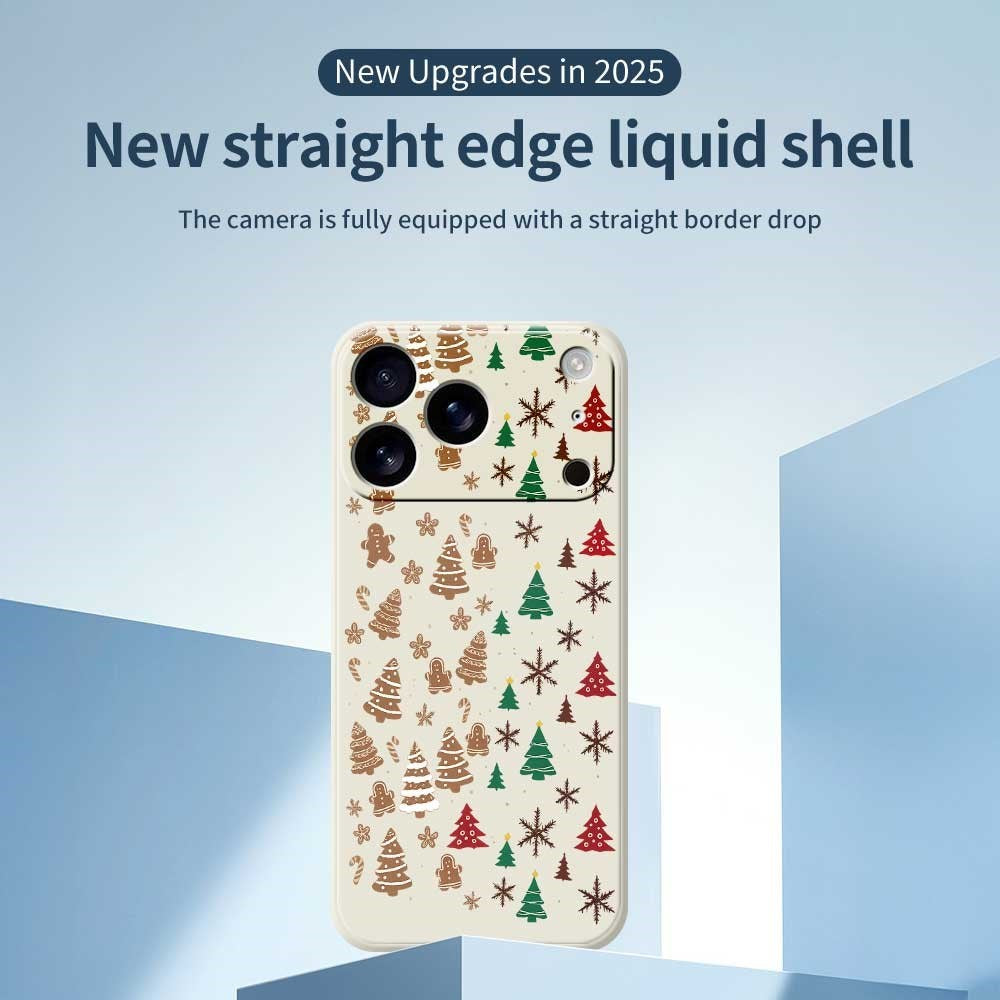 EIDERWOOD iPhone 17 Pro Jule Deksel - Fleksibel Plast - Pepperkakemenn & Juletrær / Svart