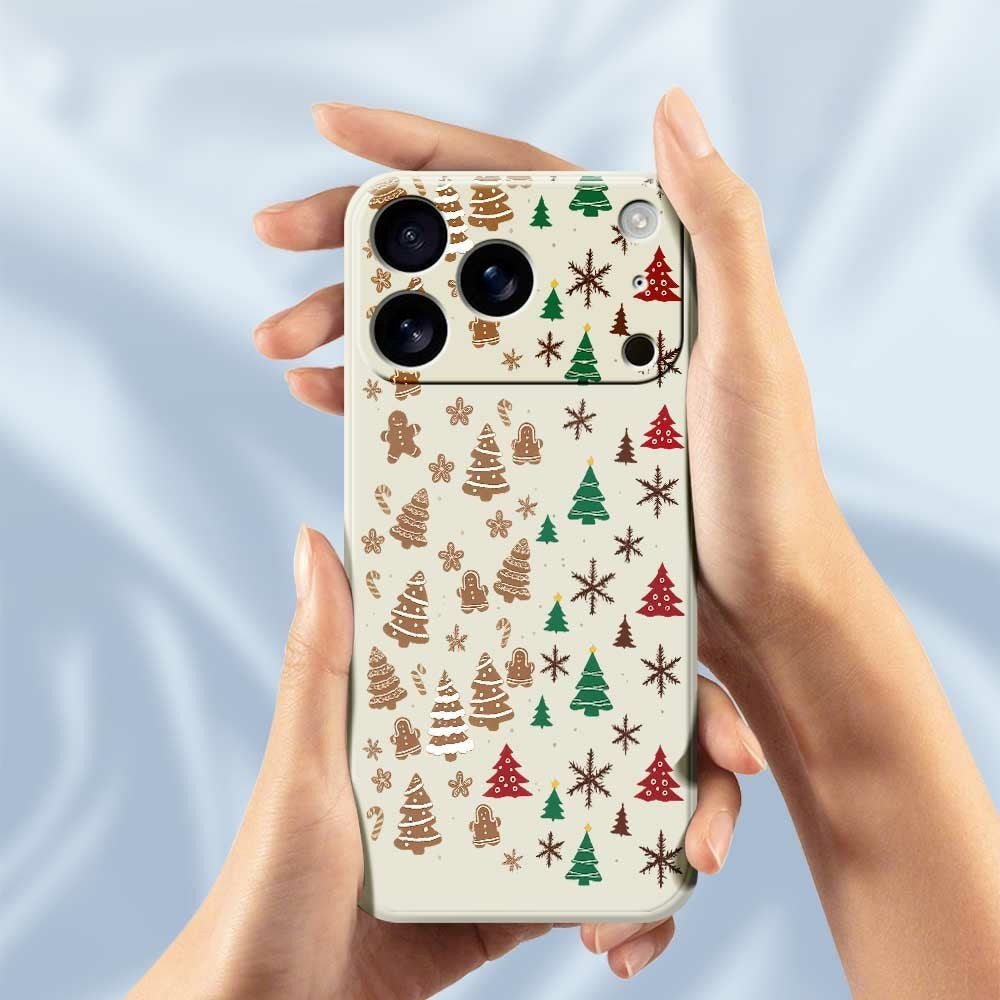EIDERWOOD iPhone 17 Pro Max Jule Deksel - Fleksibel Plast - Pepperkakemenn & Juletrær / Grønn