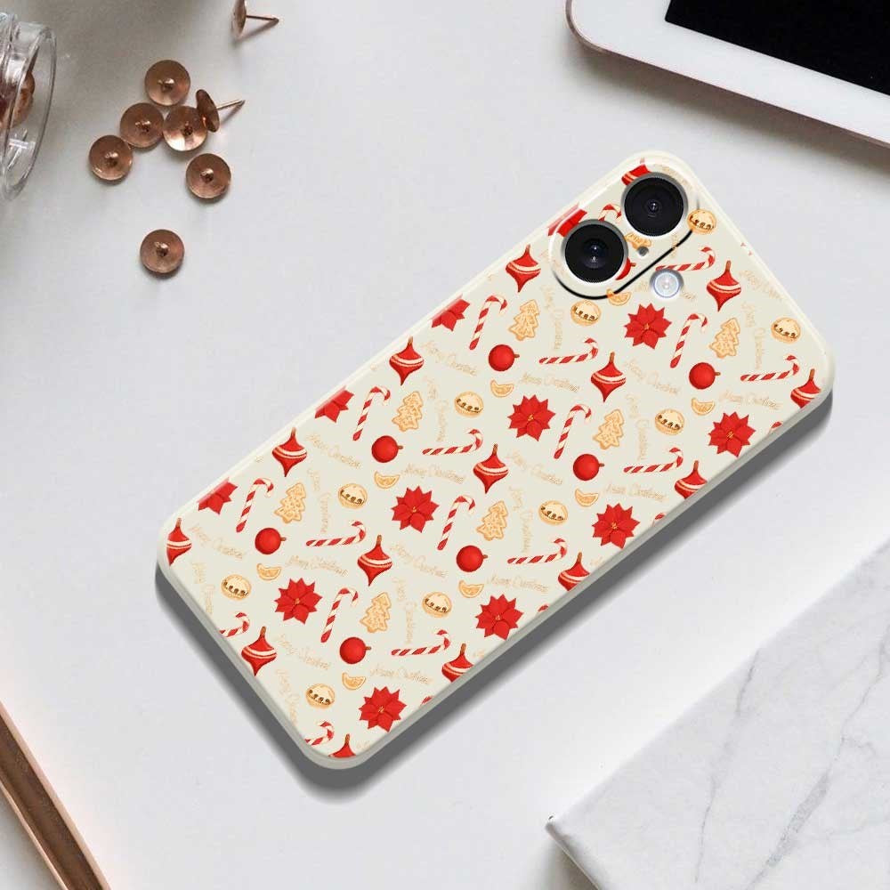 EIDERWOOD iPhone 17 Jule Deksel - Fleksibel Plast - Julegodteri / Beige