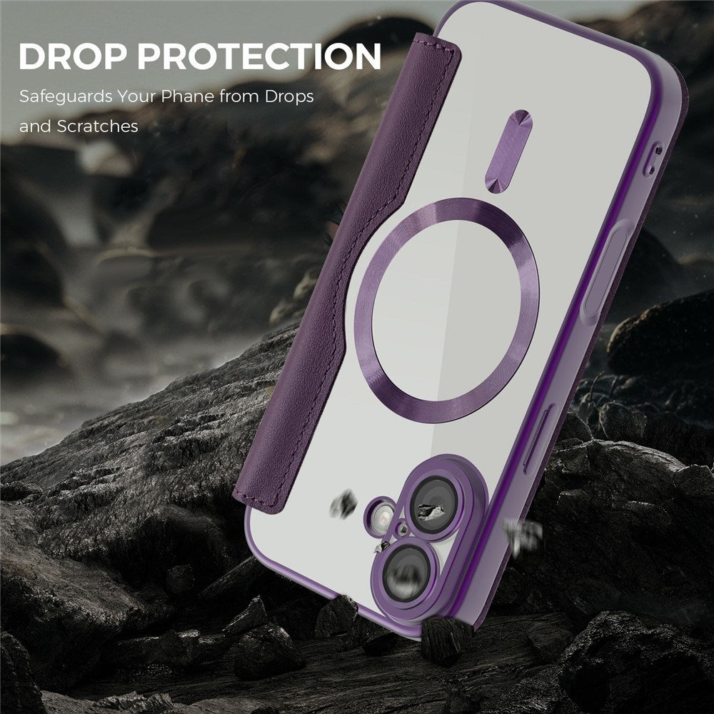 EIDERWOOD iPhone 17 Flipp Deksel med Gjennomsiktig Bakside – MagSafe Kompatibel – Lilla