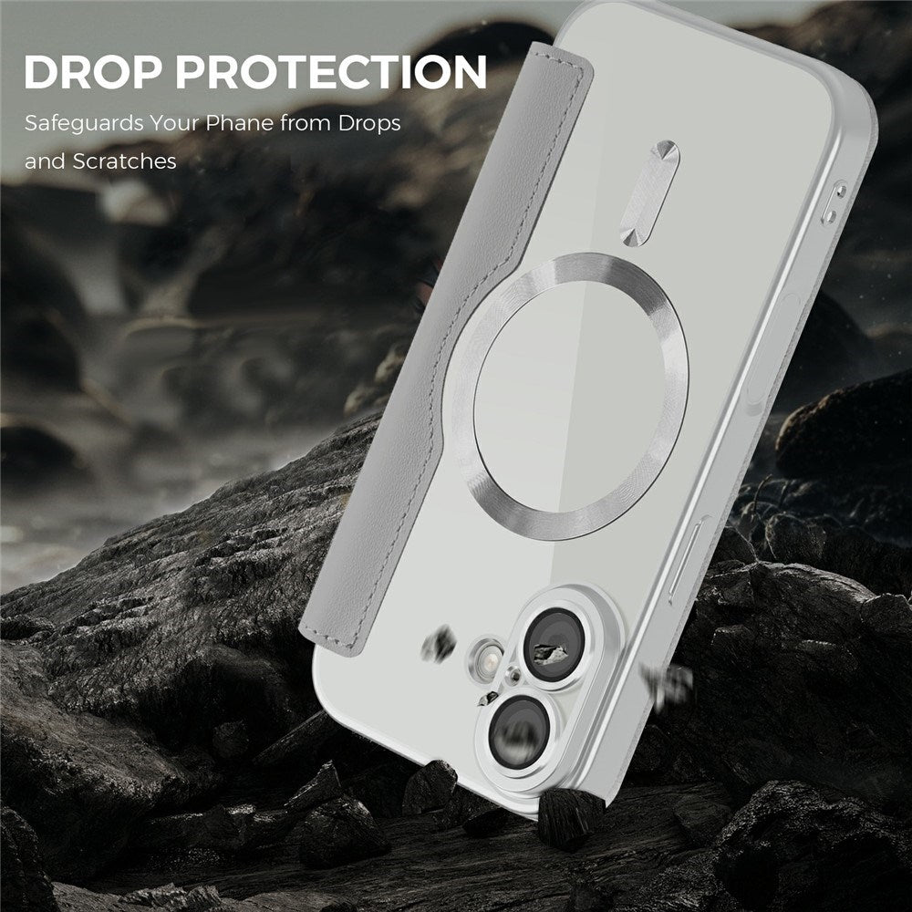 EIDERWOOD iPhone 17 Flipp Deksel med Gjennomsiktig Bakside – MagSafe Kompatibel – Grå