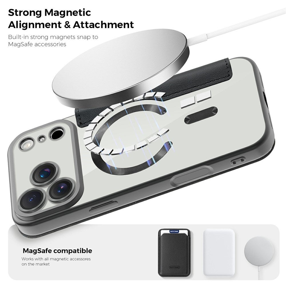 EIDERWOOD iPhone 17 Pro Flipp Deksel med Gjennomsiktig Bakside – MagSafe Kompatibel – Svart