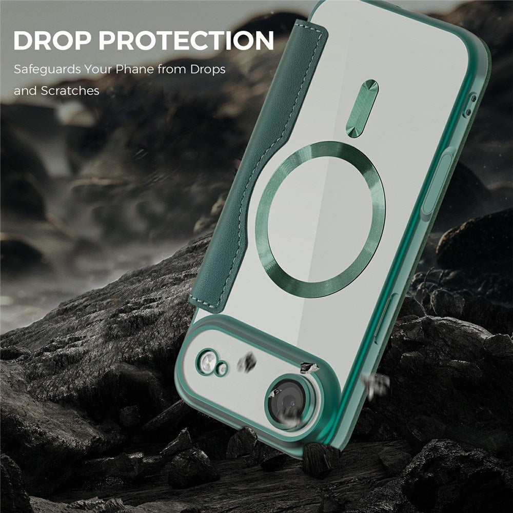 EIDERWOOD iPhone Air Flipp Deksel med Gjennomsiktig Bakside – MagSafe Kompatibel – Grønn