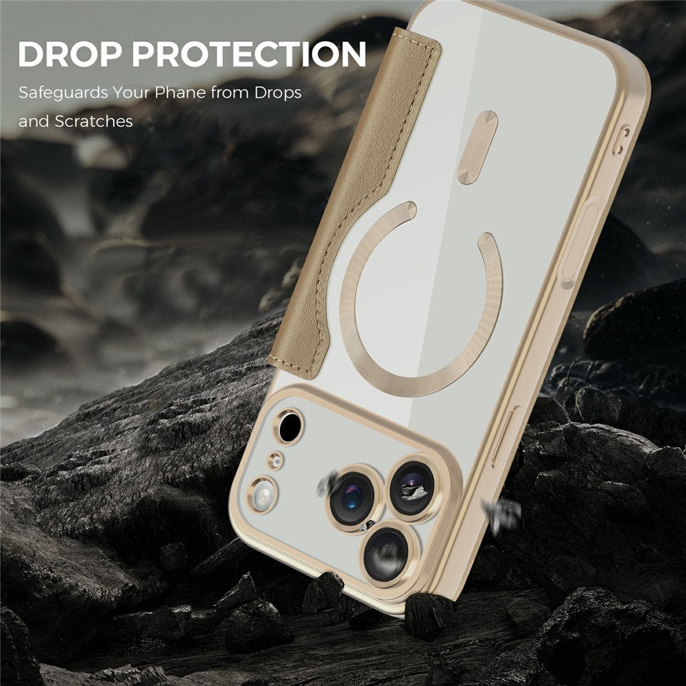 EIDERWOOD iPhone 17 Pro Max Flipp Deksel med Gjennomsiktig Bakside – MagSafe Kompatibel – Gull