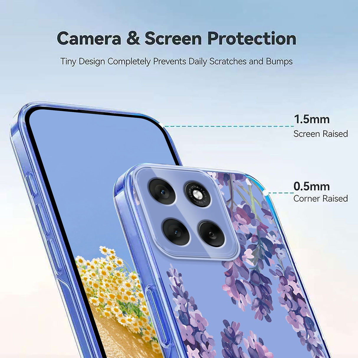 EIDERWOOD Motorola Moto G86 Fleksibelt Plast Deksel m. Print - Lavendel