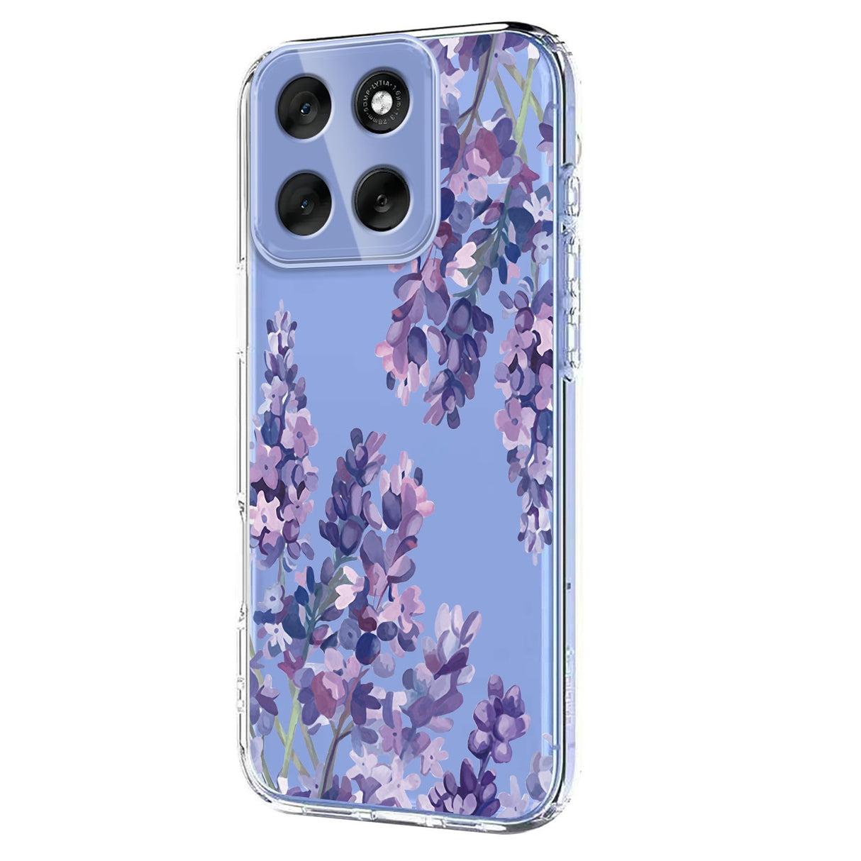 EIDERWOOD Motorola Moto G56 Fleksibelt Plast Deksel med Blomstermotiv - Gjennomsiktig / Blåregn