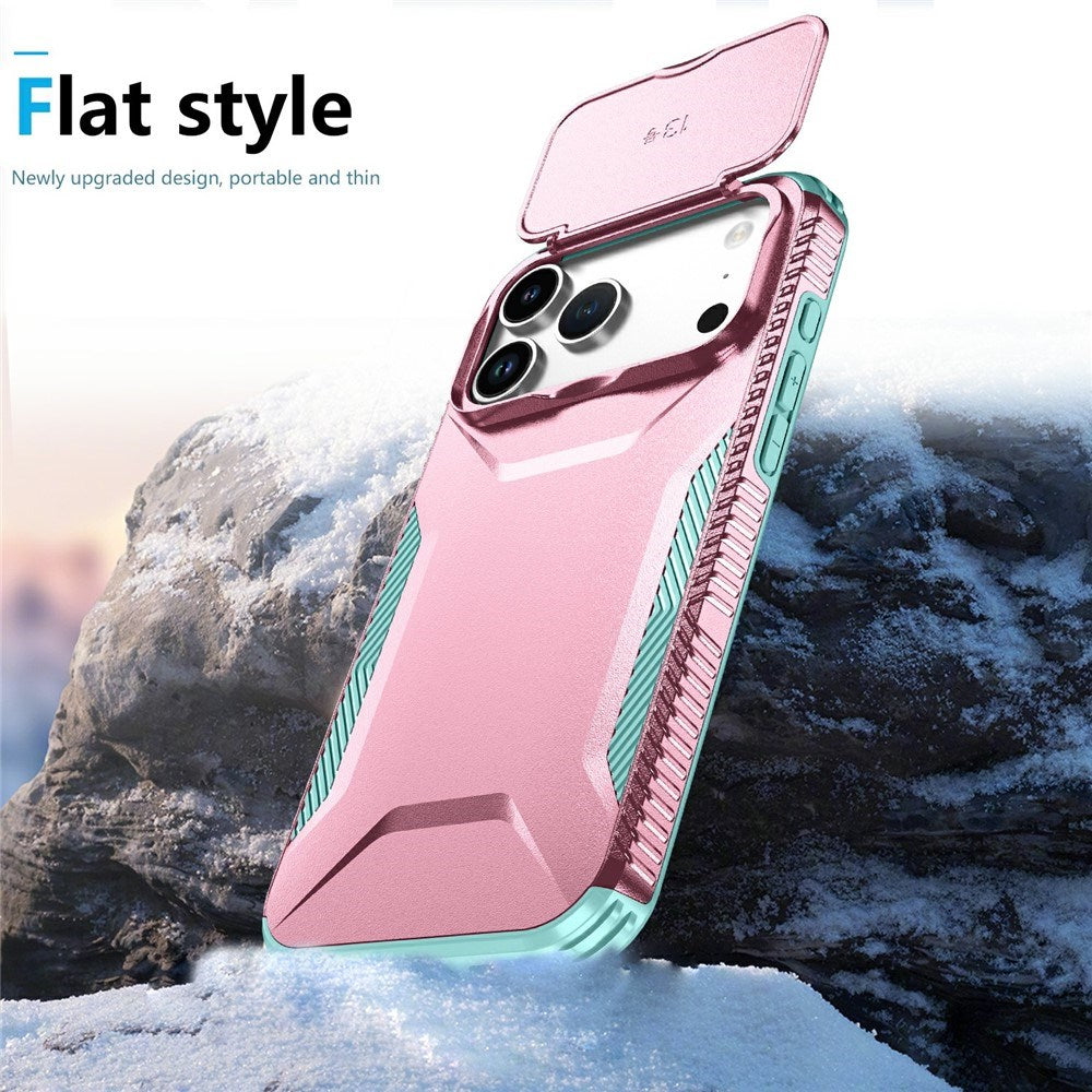 iPhone 18 Pro Max / 17 Pro Max EIDERWOOD Hybrid Plast Deksel m. Cam Slider - Rosa / Turkis