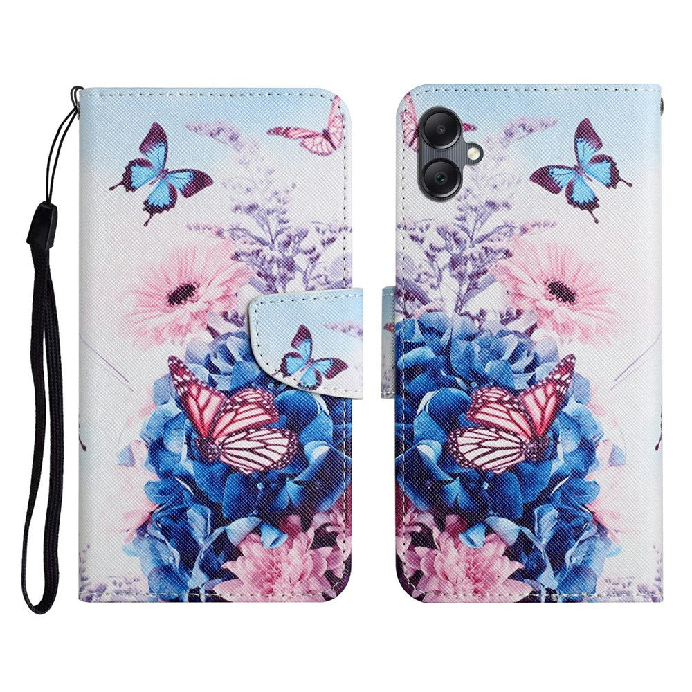 EIDERWOOD Samsung Galaxy A07 Kunstskinn Flip Deksel m. Lommebok & Stropp - Sommerfugl
