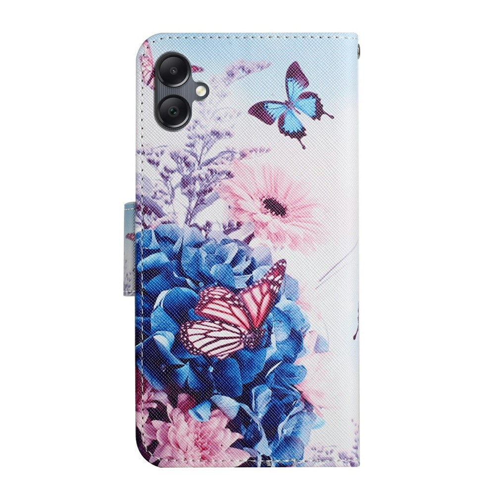 EIDERWOOD Samsung Galaxy A07 Kunstskinn Flip Deksel m. Lommebok & Stropp - Sommerfugl