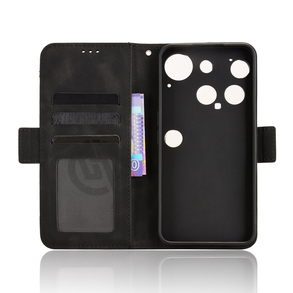 Nothing Phone (3) EIDERWOOD Kunstlær Flip Deksel m. Kortholder - Svart