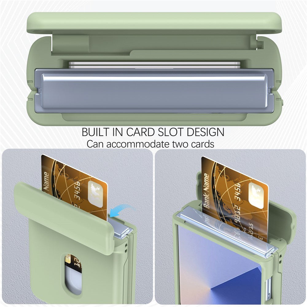 EIDERWOOD Samsung Galaxy Z Flip7 FE / Flip6 Hard Plast Deksel m. Kortholder - Grønn