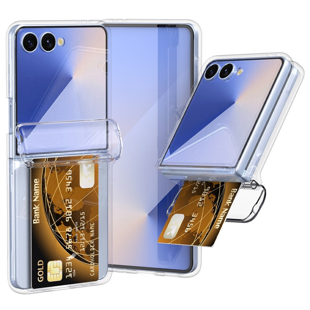 EIDERWOOD Samsung Galaxy Z Flip7 FE / Flip6 Hard Plast Deksel m. Kortholder - Gjennomsiktig