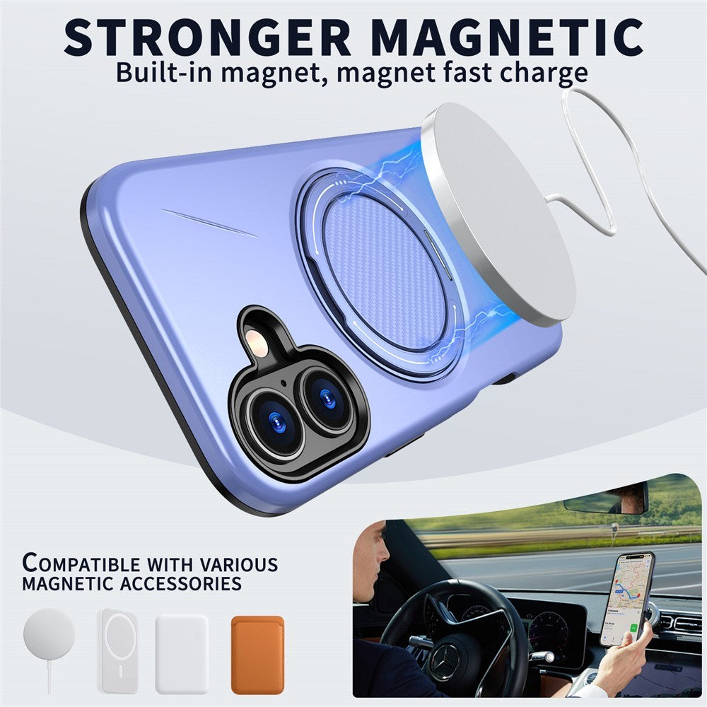 EIDERWOOD iPhone 17 Deksel med Roterende Kickstand – MagSafe Kompatibel – Lilla