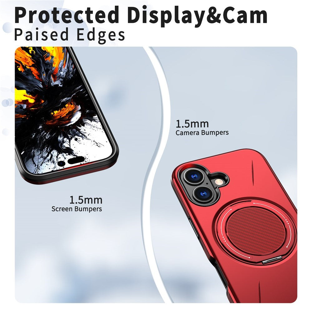 EIDERWOOD iPhone 17 Deksel med Roterende Kickstand – MagSafe Kompatibel – Rød