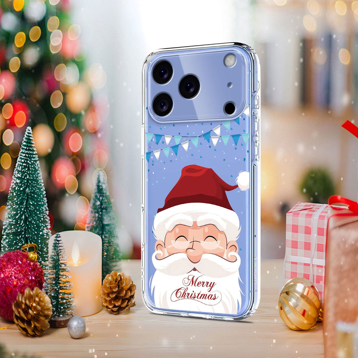 EIDERWOOD iPhone 17 Pro Max Fleksibelt Plast Juledeksel med Motiv - Gjennomsiktig / Julenissen