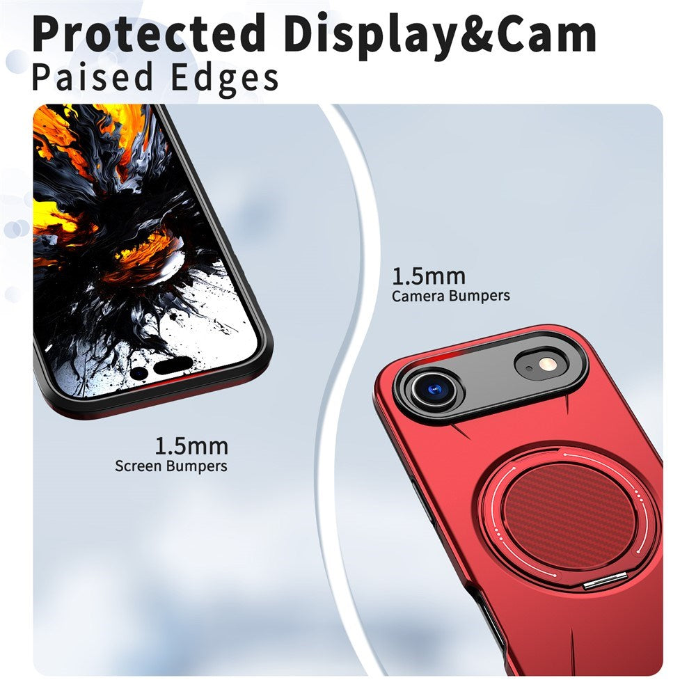 EIDERWOOD iPhone Air Deksel med Roterende Kickstand – MagSafe Kompatibel – Rød