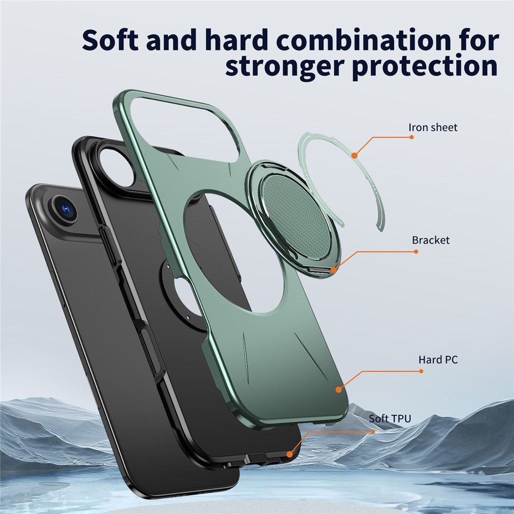 EIDERWOOD iPhone Air Deksel med Roterende Kickstand – MagSafe Kompatibel – Grønn