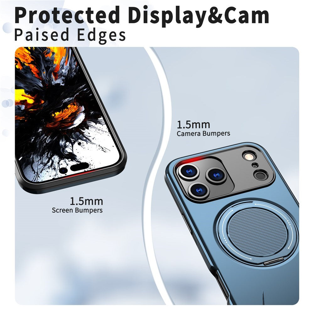 EIDERWOOD iPhone 17 Pro Deksel med Roterende Kickstand – MagSafe Kompatibel – Blå