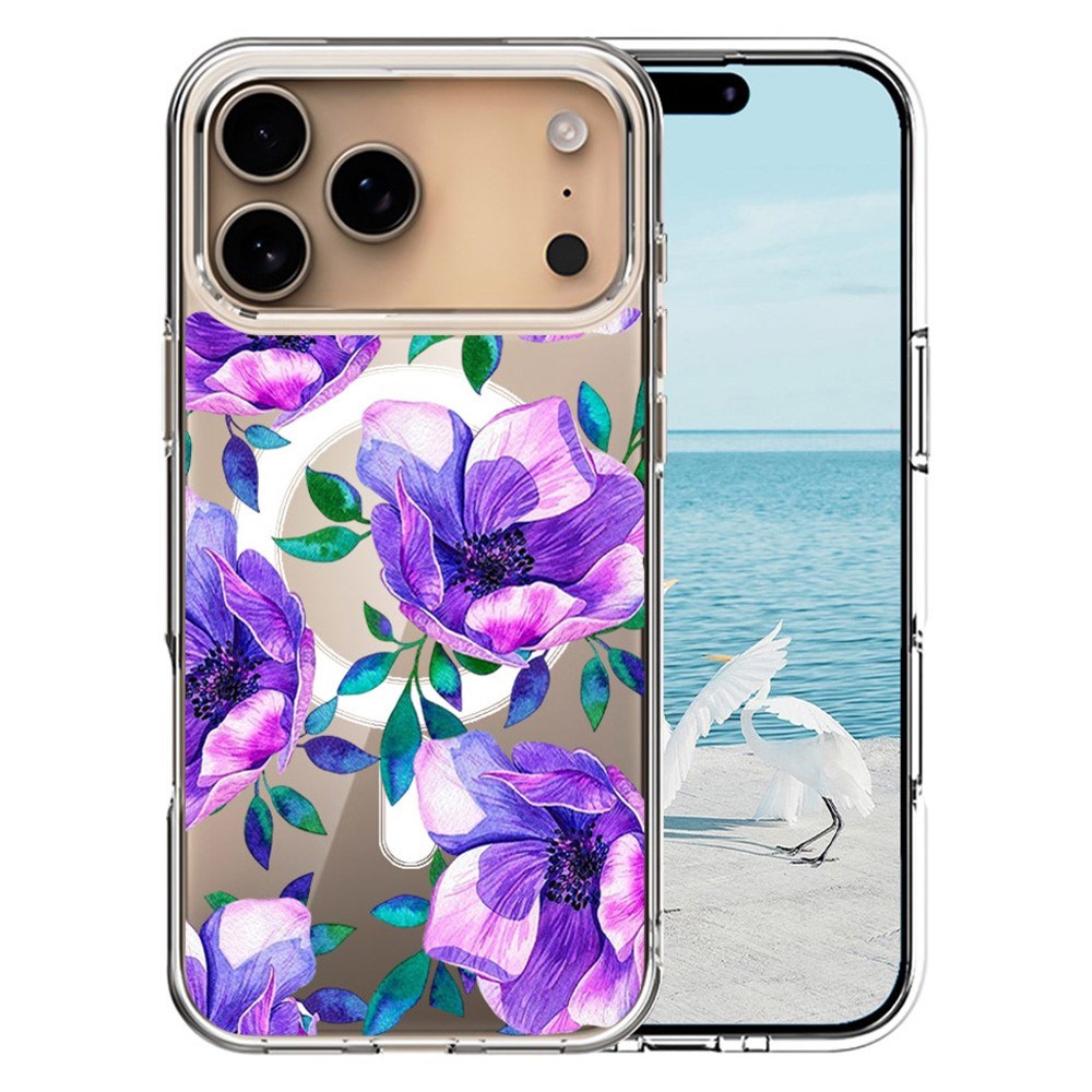 EIDERWOOD iPhone 17 Pro Hybrid Plast Deksel – MagSafe-kompatibelt – Fargerike Blomster