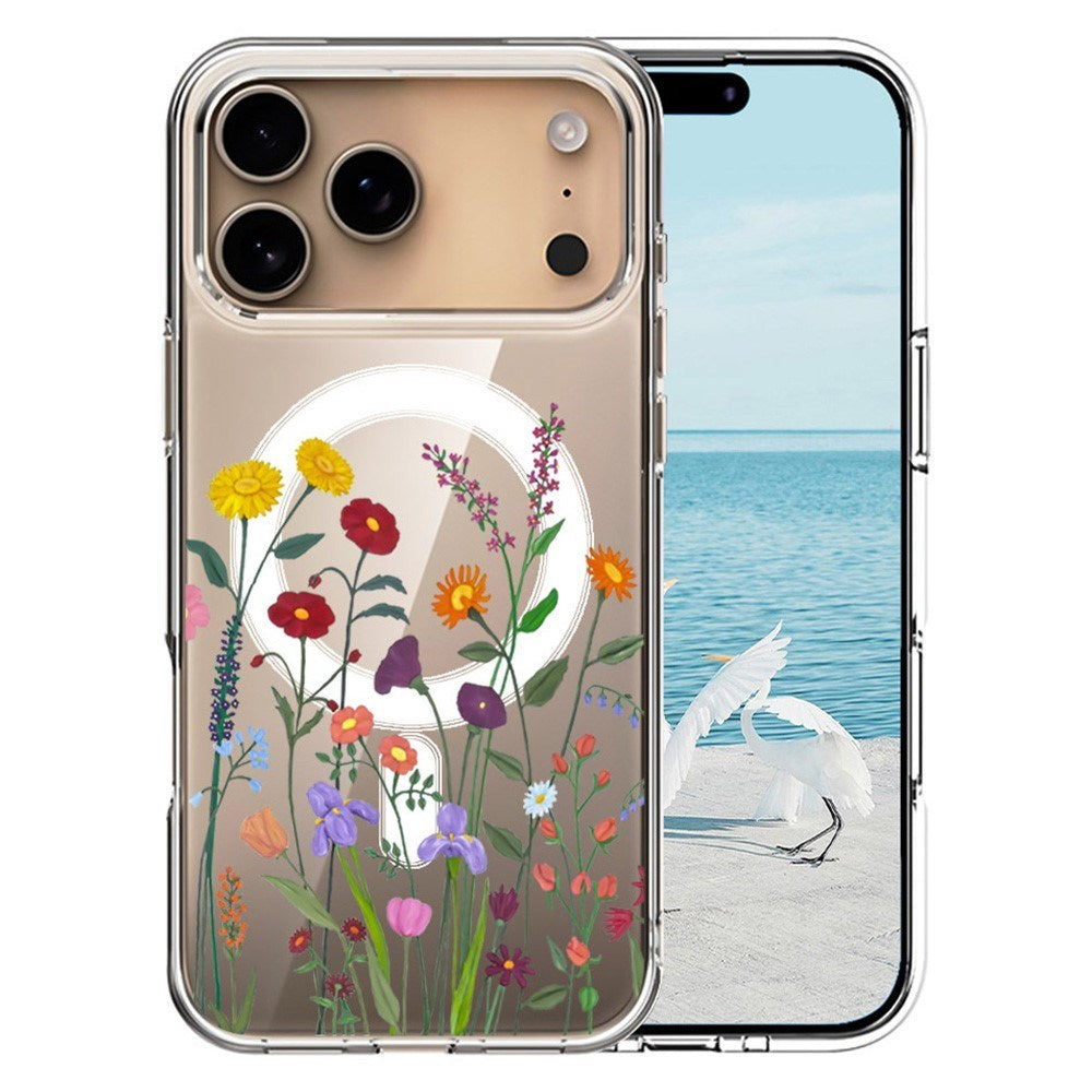 EIDERWOOD iPhone 17 Pro Hybrid Plast Deksel – MagSafe-kompatibelt – Ville Blomster