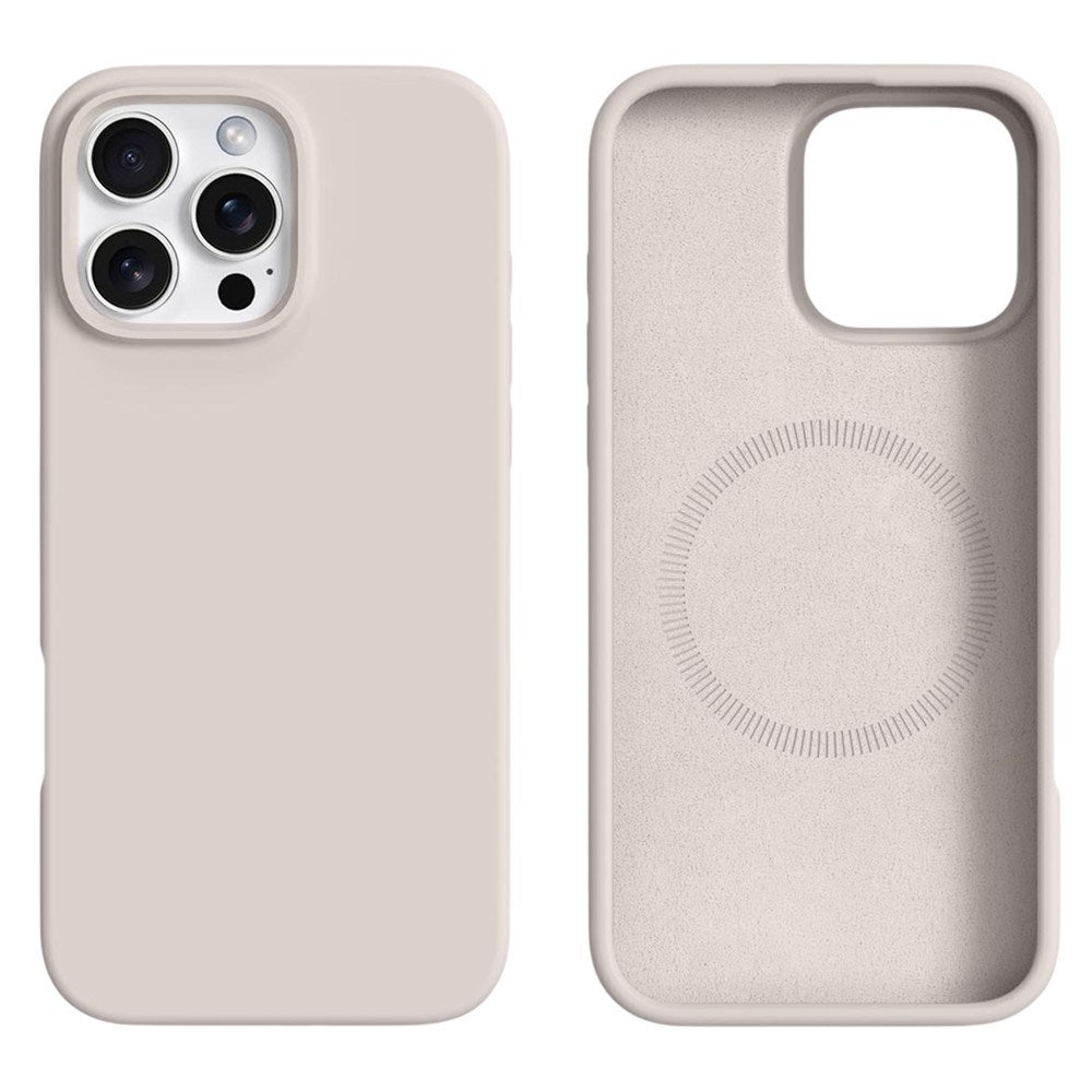 iPhone 16 Pro Max 2-i-1 Silikon & Hard Plast Deksel - MagSafe Kompatibel - Beige