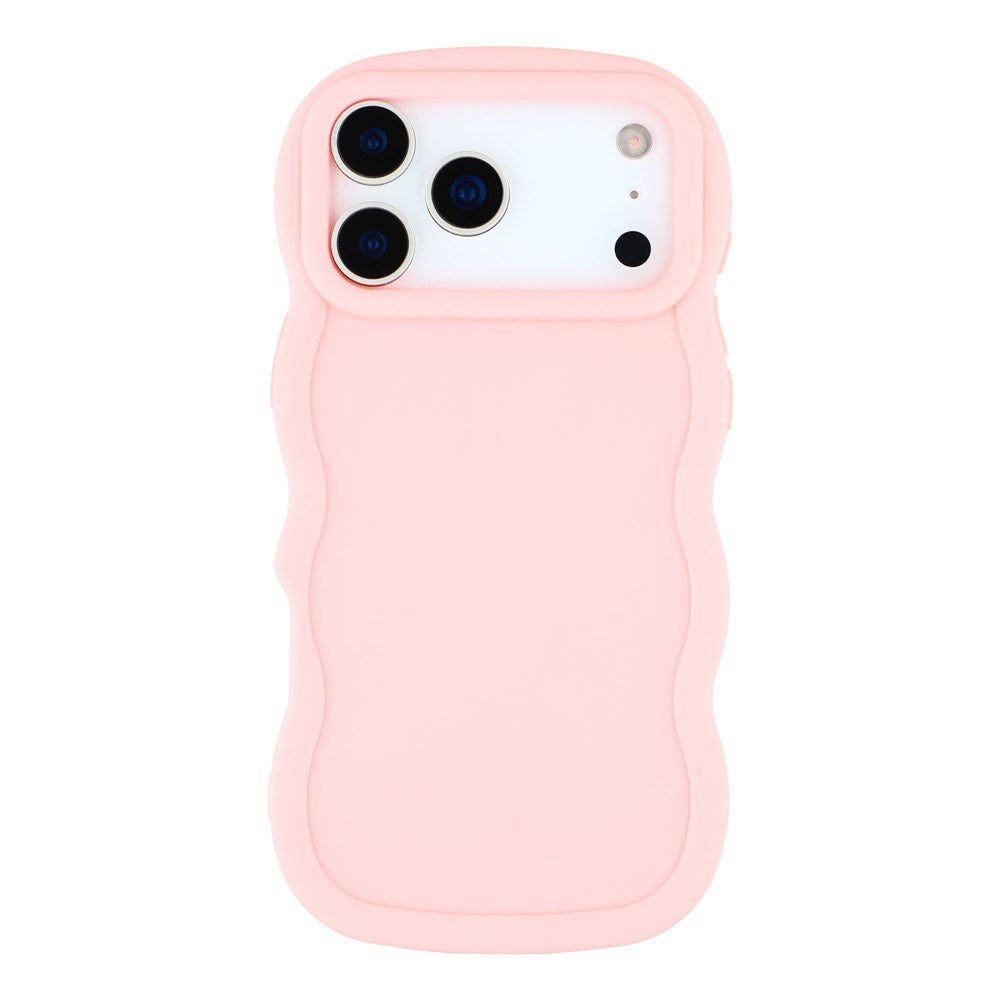 EIDERWOOD iPhone 17 Pro Max Fleksibelt Plast Wavy Deksel - Rosa
