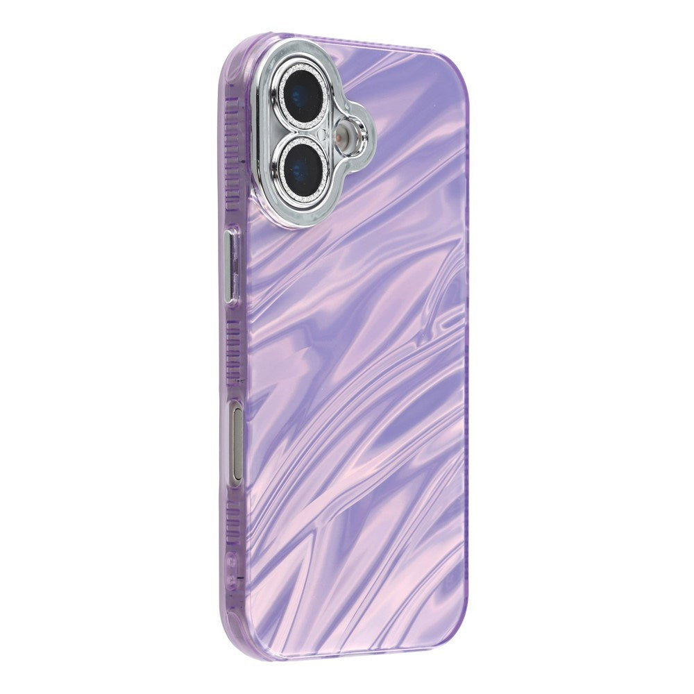 EIDERWOOD iPhone 17 Hybrid Plast Deksel m. Innebygd Kameralinsebeskyttelse - Bølget Mønster / Lilla