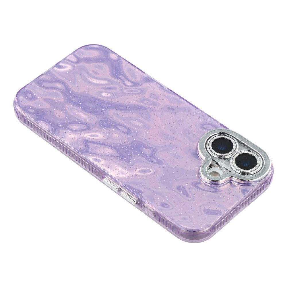 EIDERWOOD iPhone 17 Hybrid Plast Deksel m. Innebygd Kameralinsebeskyttelse - Rynket Mønster / Lilla