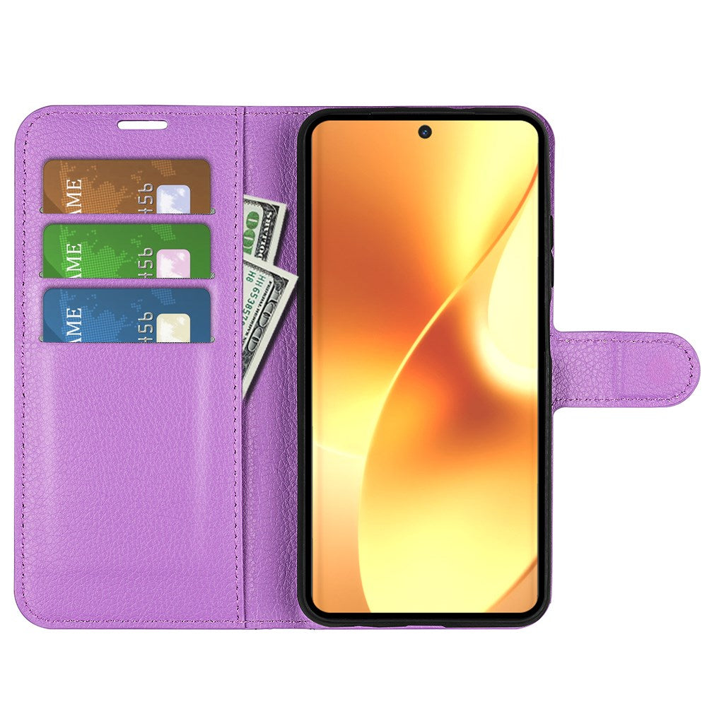 Realme 15 EIDERWOOD Kunstskinn Flip Deksel med Kortholder & Ståfunksjon - Lilla