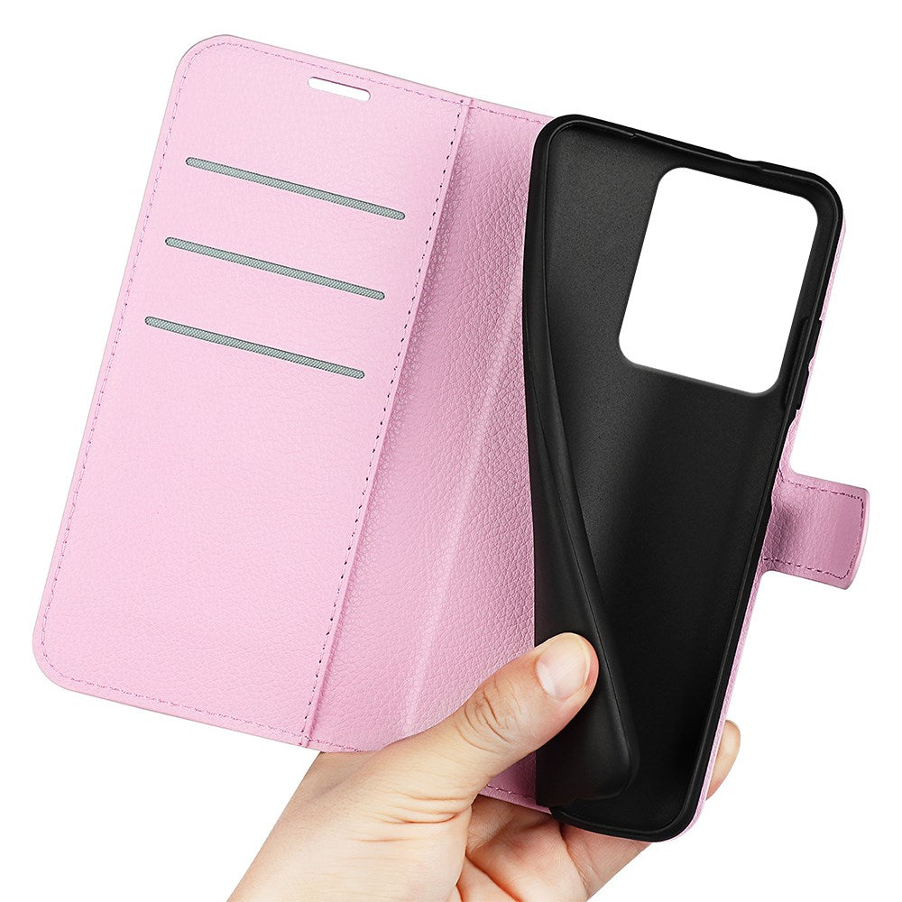 Realme 15 EIDERWOOD Kunstskinn Flip Deksel med Kortholder & Ståfunksjon - Rosa
