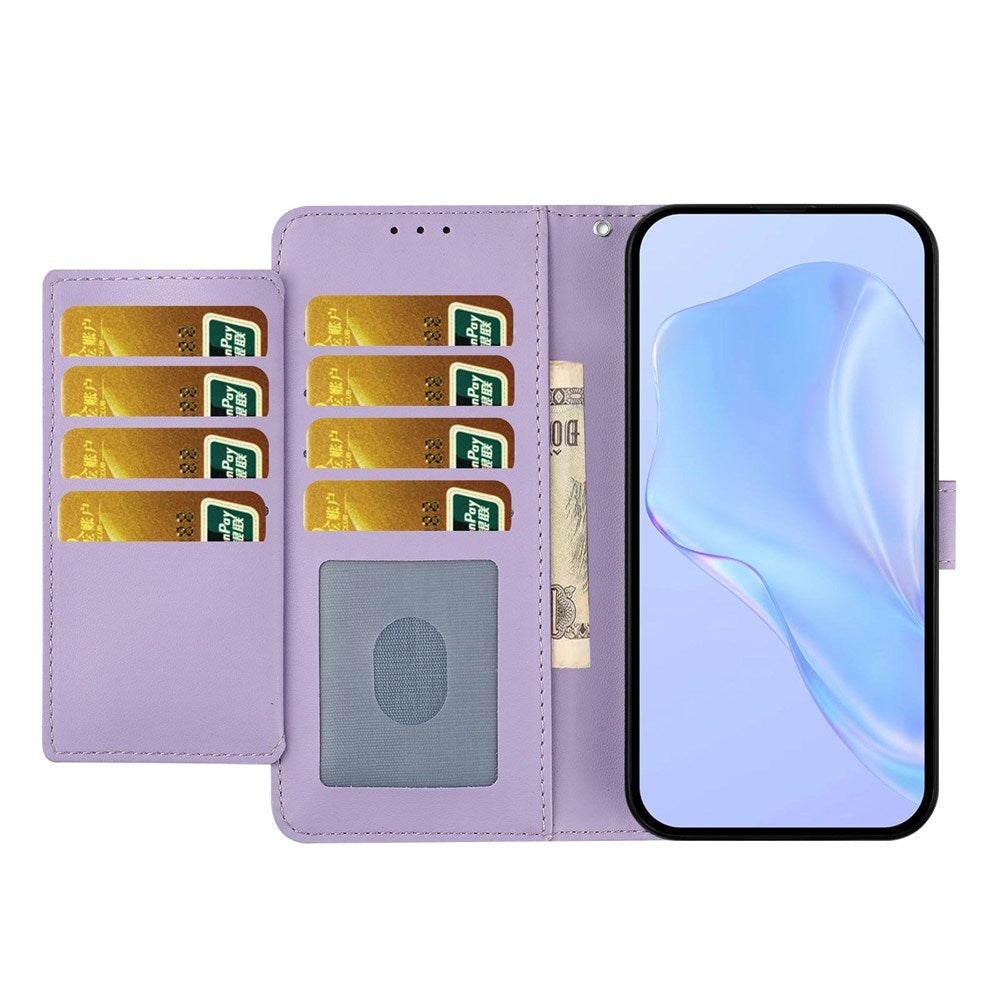 Motorola Moto G86 Power EIDERWOOD Kunstskinn Deksel med Stropp & Kortholder – Lilla