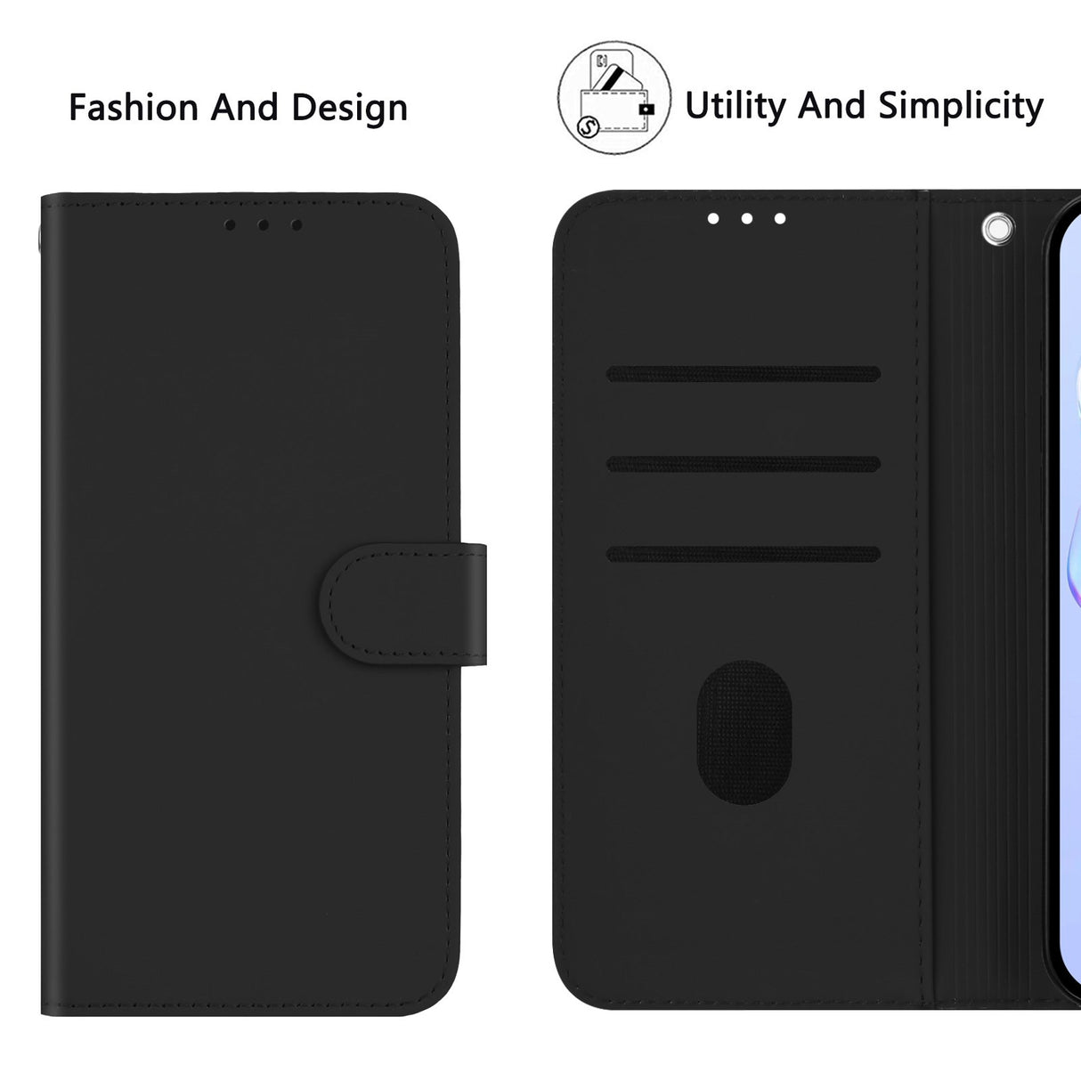 Xiaomi Redmi Note 15 Pro+ (Plus) / Poco M8 Pro (5G) EIDERWOOD Flip Deksel med Stropp - Svart