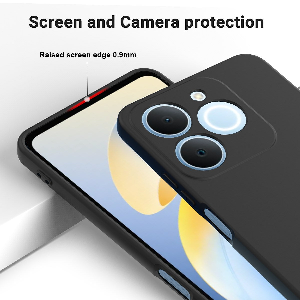 Realme Note 70T EIDERWOOD Fôret Silikon Deksel m. Stropp - Svart