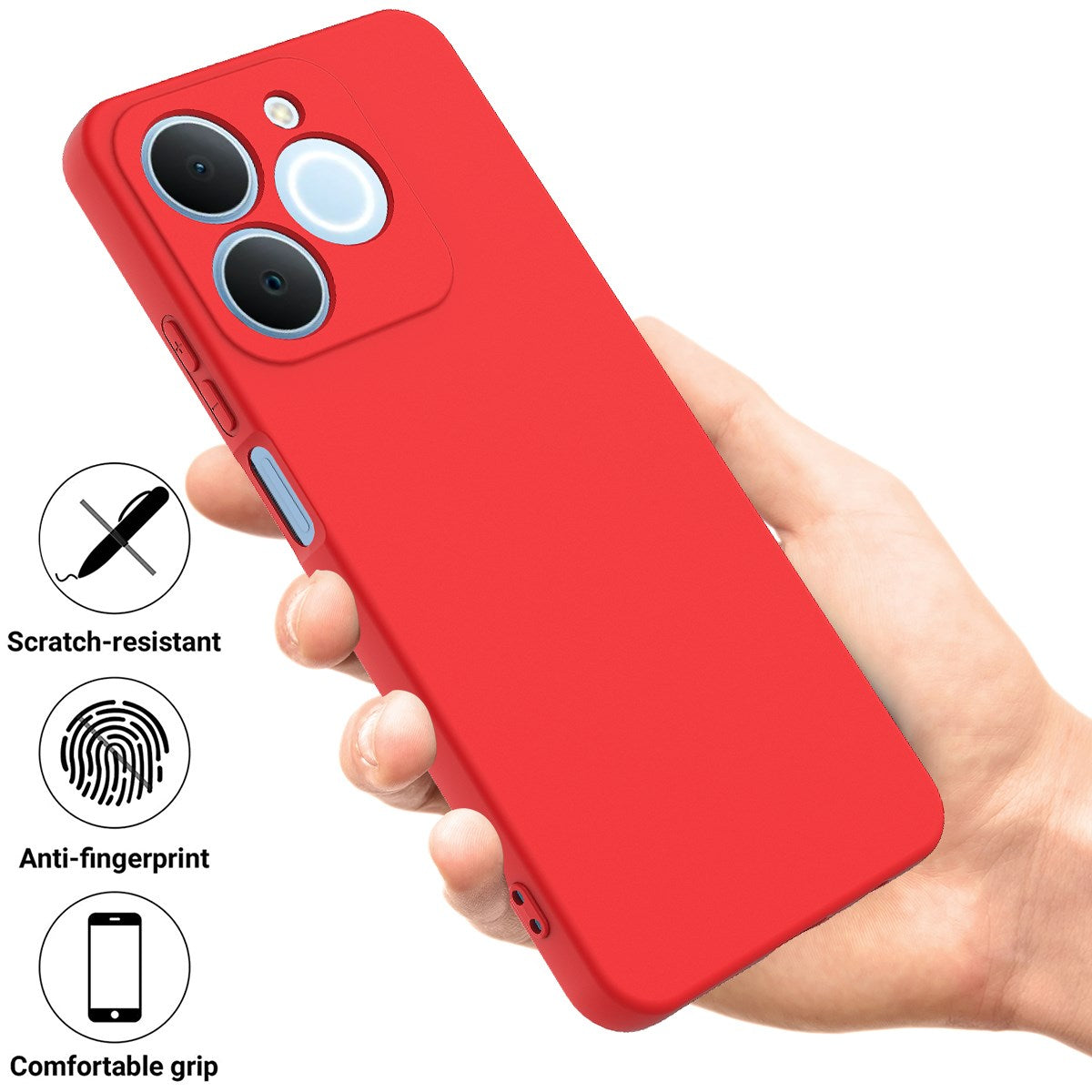 Realme Note 70T EIDERWOOD Fôret Silikon Deksel m. Stropp - Rød